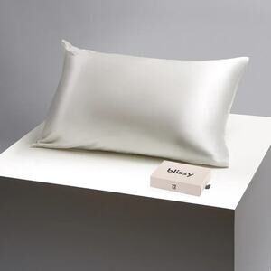 Blissy Silk Pillowcase King White 100% Mulberry Silk 22 Momme Grade 6A NEW